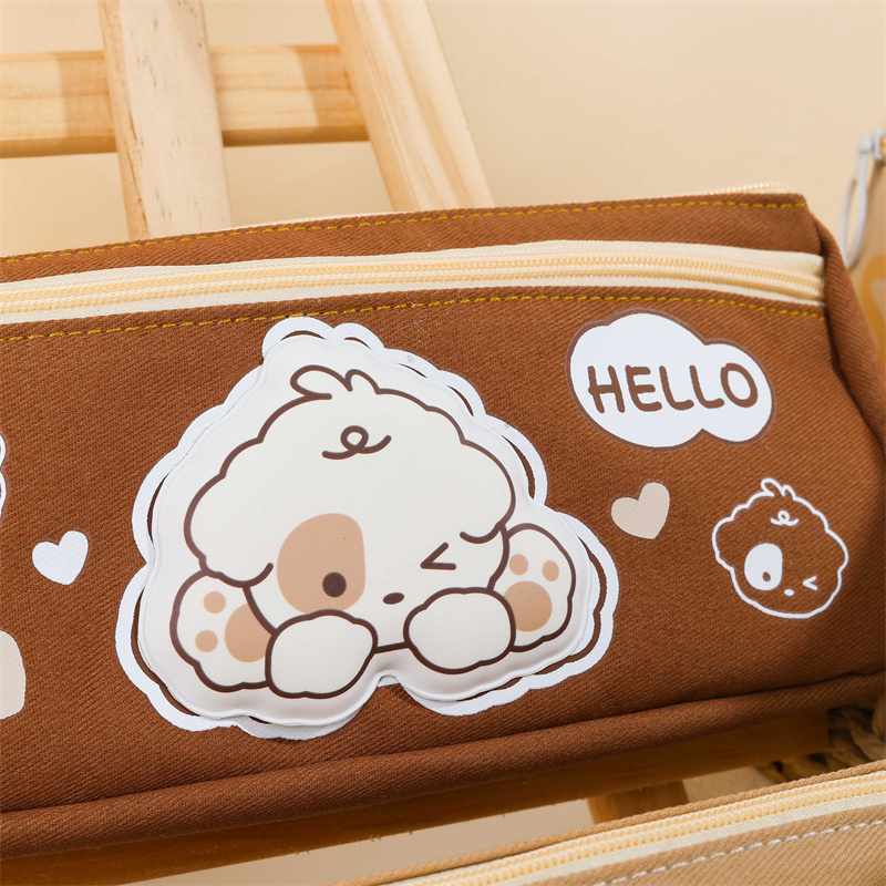 Cartoon Dotted Gog Multifunction Pencil Bag06