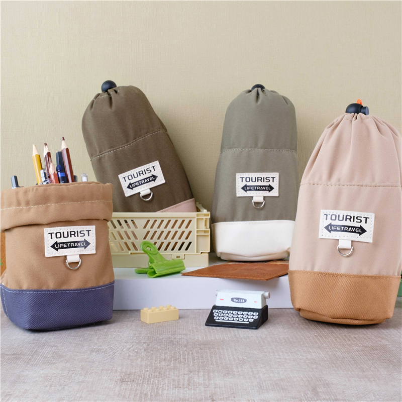 MK-7506 Rope Tighten Pen Bag Canvas Pencil Bag 07