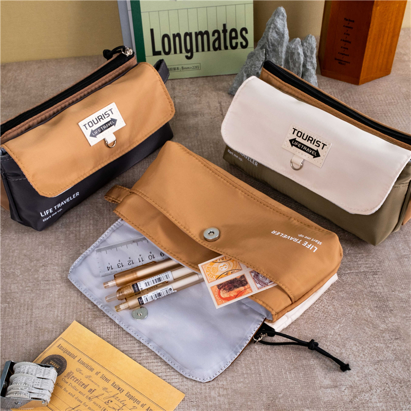 MK-7514 Portable Flip Cover Multi-functional Pen Bag Pencil Bag 07