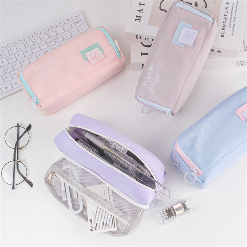 MK-7729 Handheld Pencil Bag Big Capacity Rectangle Pen Bag Composite Cloth Stationery Pocket 03