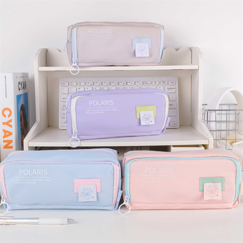 MK-7729 Handheld Pencil Bag Big Capacity Rectangle Pen Bag Composite Cloth Stationery Pocket 09