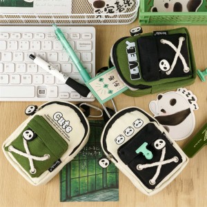 MK-7822 PANDA Schoolbag Wallet Bag Pen Bag Portable Canvas Coin Purse 07