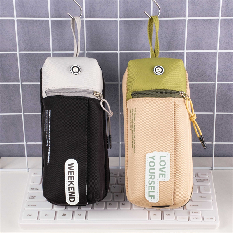 MK-7846 Handheld Pen Bag Big Capacity Pencil Bag Portable Canvas Study Stationery Pocket 07