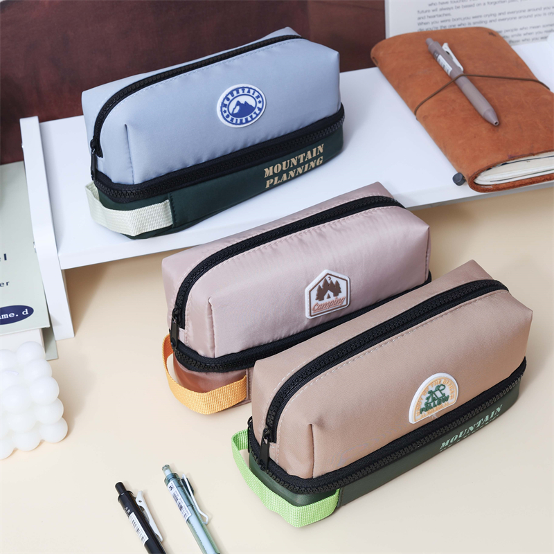 MK-8038 Big Capacity Handheld Pen Bag Canvas Penzura Bag Muti-inoshanda Chidzidzo Stationery Pocket 08