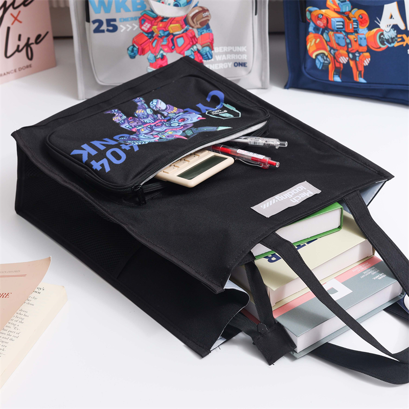 MK-8174 Malaking Kapasidad Handheld Pen Bag Oxford Cloth Pencil Bag Muti-functional Study Bag Stationery Pocket 05