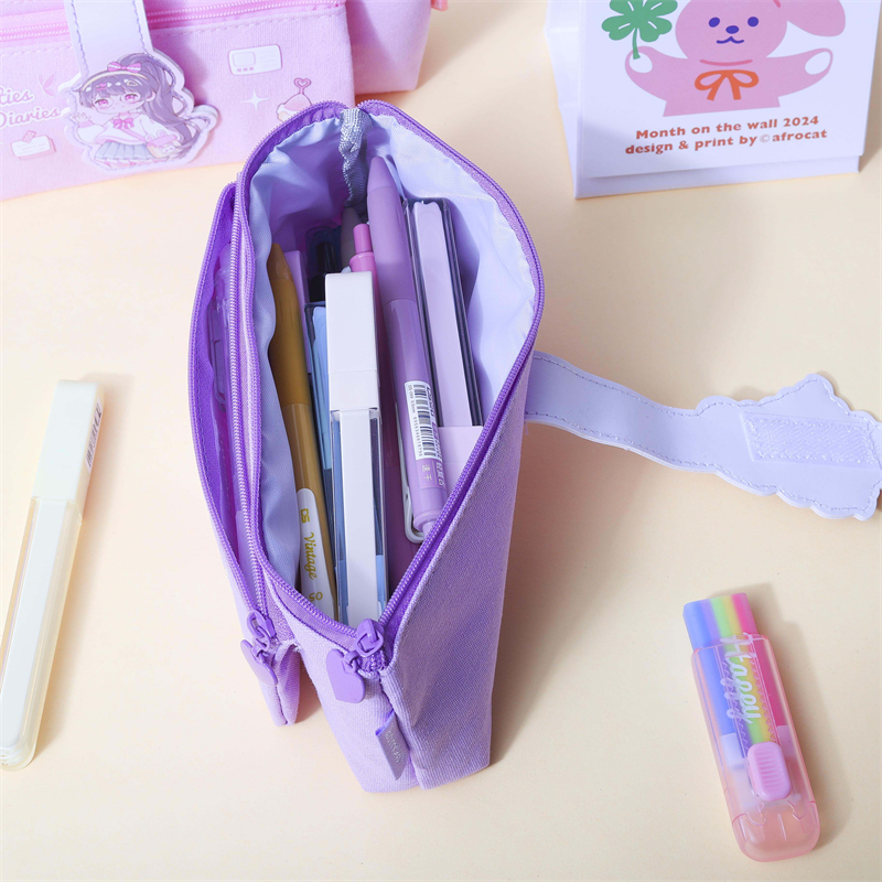 MK-8211 Jakar gaban Alƙala Jakar Alwatikali Jakar Makaranta Multifunctional Canvas Pencil Bag Nazarin Aljihu 07