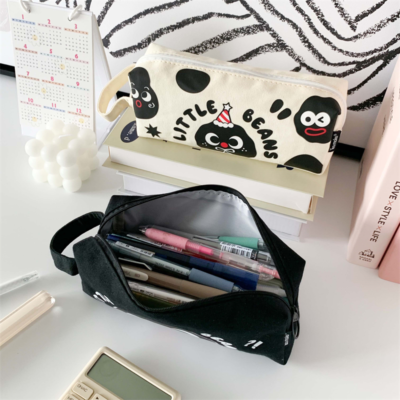 Isikhwama Sokufunda se-MK-8223 Big Square Pen Bag Multifunctional Stationery Case Canvas Pencil Bag School (1)