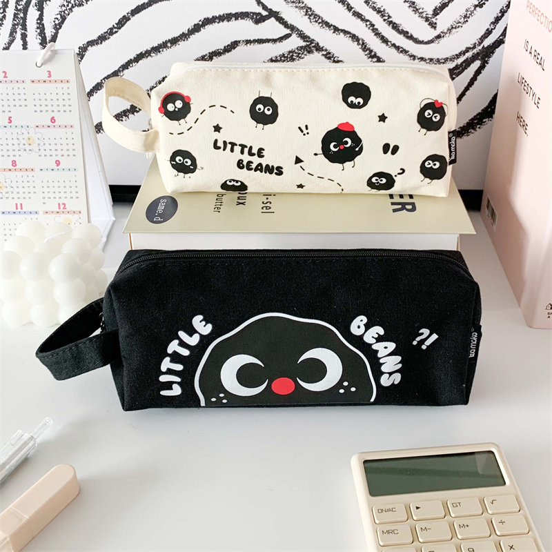 MK-8223 Loj Square Pen Bag Multi-functional Stationery Case Canvas Pencil Bag School Study Bag (5)