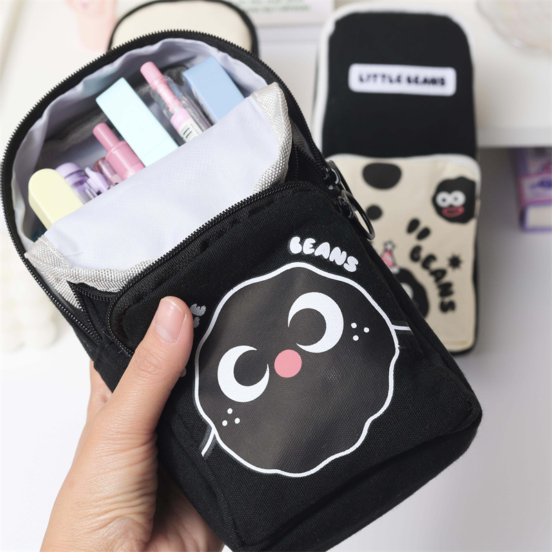 MK-8231 Schoolbag Wallet Bag Canvas Pencil Bag Muti-functional Pencil Bag Study Stationery Pocket (3)