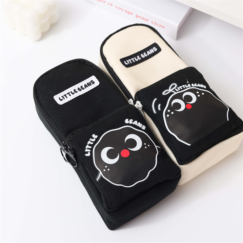 MK-8231 Skoalletas Wallet Bag Canvas Potlood Bag Muti-funksjonele Pencil Bag Study Stationery Pocket (9)