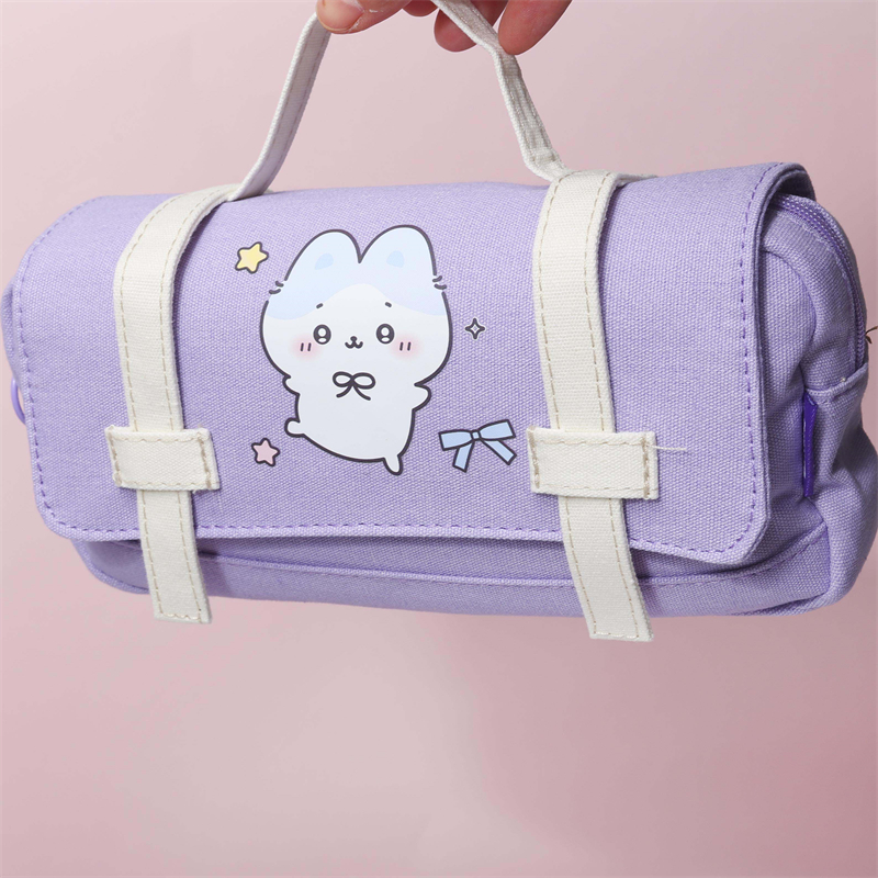 MK-8241 Horizontal Schoolbag Wallet Bag Canvas Pencil Bag Muti-functional Pencil Bag Study Stationery Pocket (5)