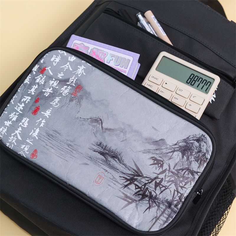 MK-8260 Front Gamay nga Pocket Pen Bag Oxford Cloth Stationery Pencil Bag Schoolbag Study Bag (4)