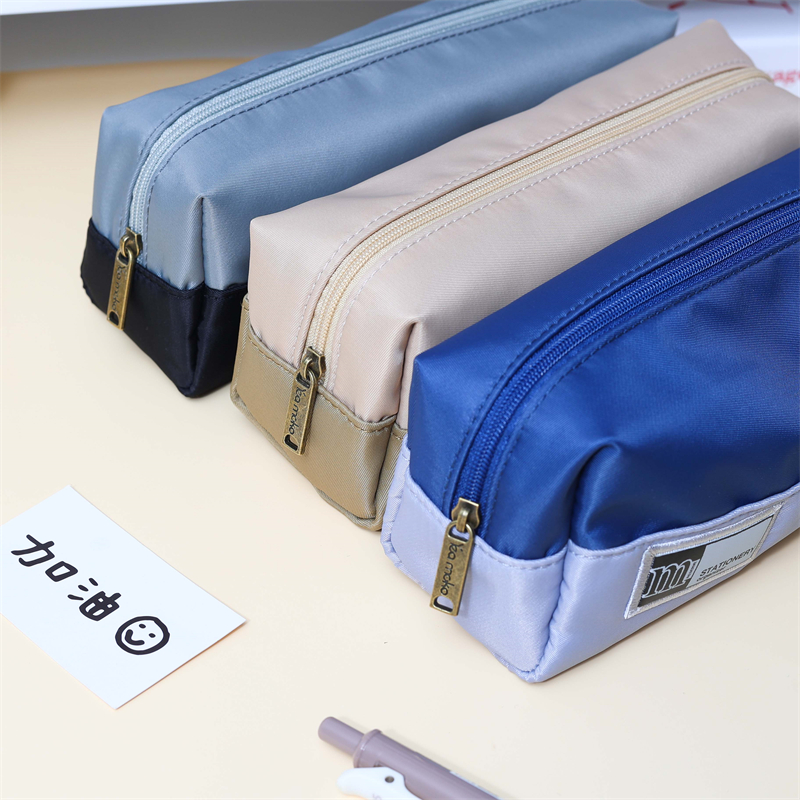 MK-8271 Big Square Pen Bag Multi-functional Stationery Case Canvas Pencil Bag School Bag (5)