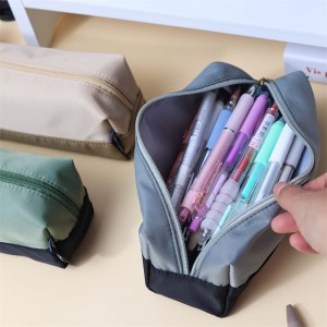 MK-8271 Big Square Pen Bag Multi-functional Stationery Case Canvas Pencil Bag School Study Bag (9)