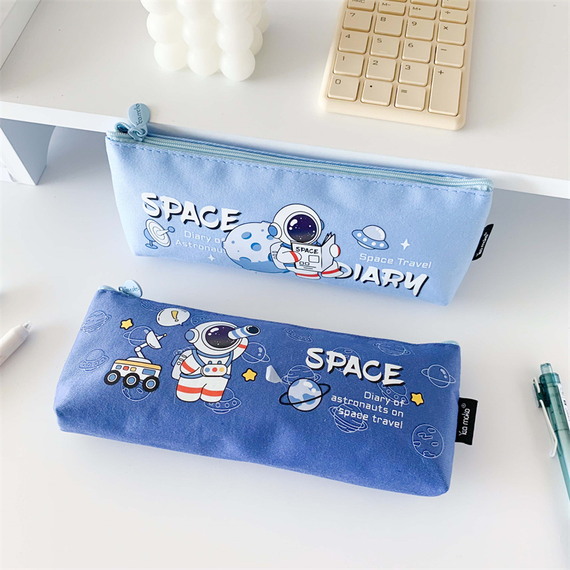 MK-8339 Big Triangle Canvas Pencil Bag Big Capacity Pen Bag Handheld Multi-functional Stationery Schoolbag (3)