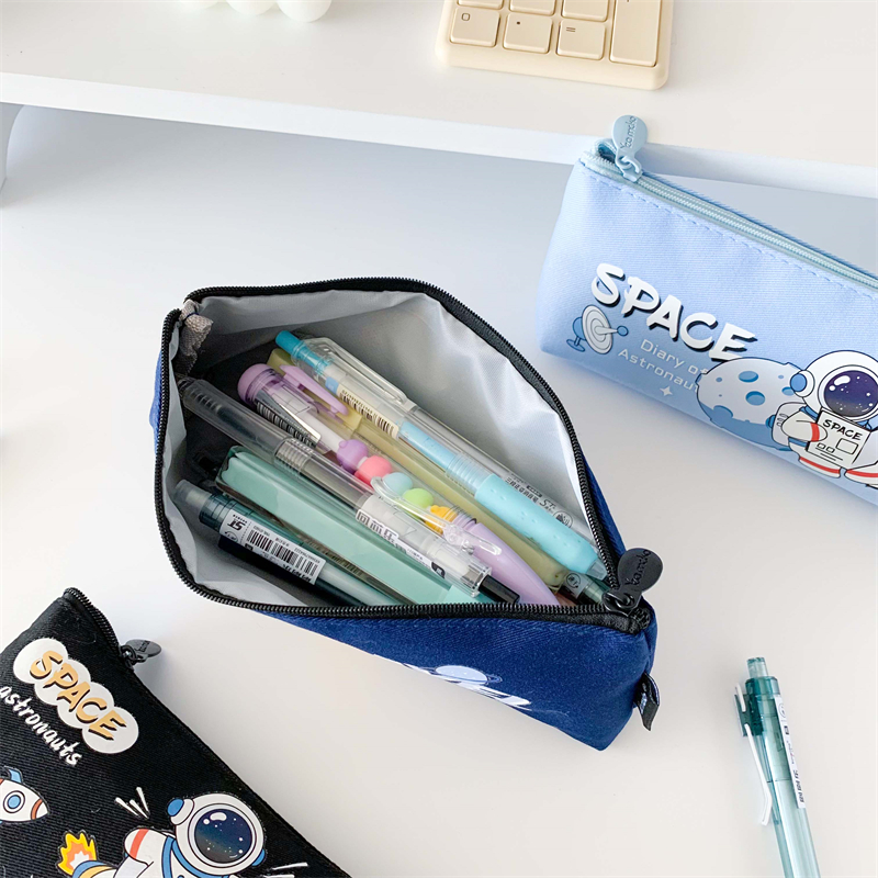 MK-8339 Big Triangle Canvas Pencil Bag Big Capacity Pen Bag Handcheld Multi-functional Stationery Schoolbag (9)