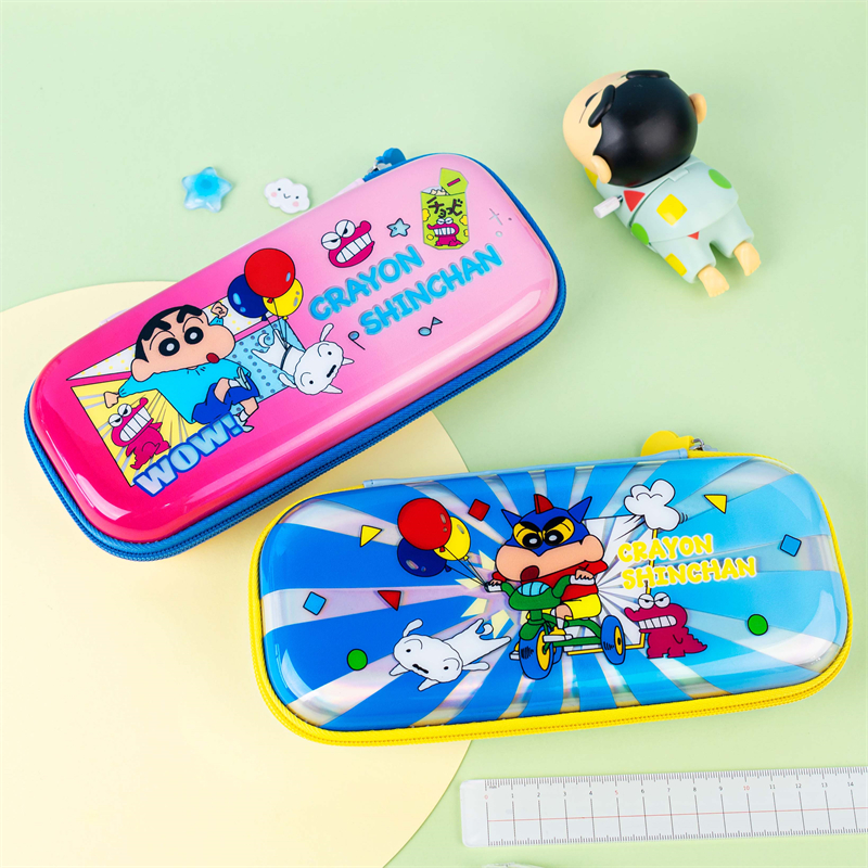 MK-8396 Crayon Shin Chan Dvoslojna torba za svinčnike Dvonadstropna škatla za pisalne potrebščine Dvoslojna torba za pisala Večnamenska torba za svinčnike Študijska šolska torba (7)