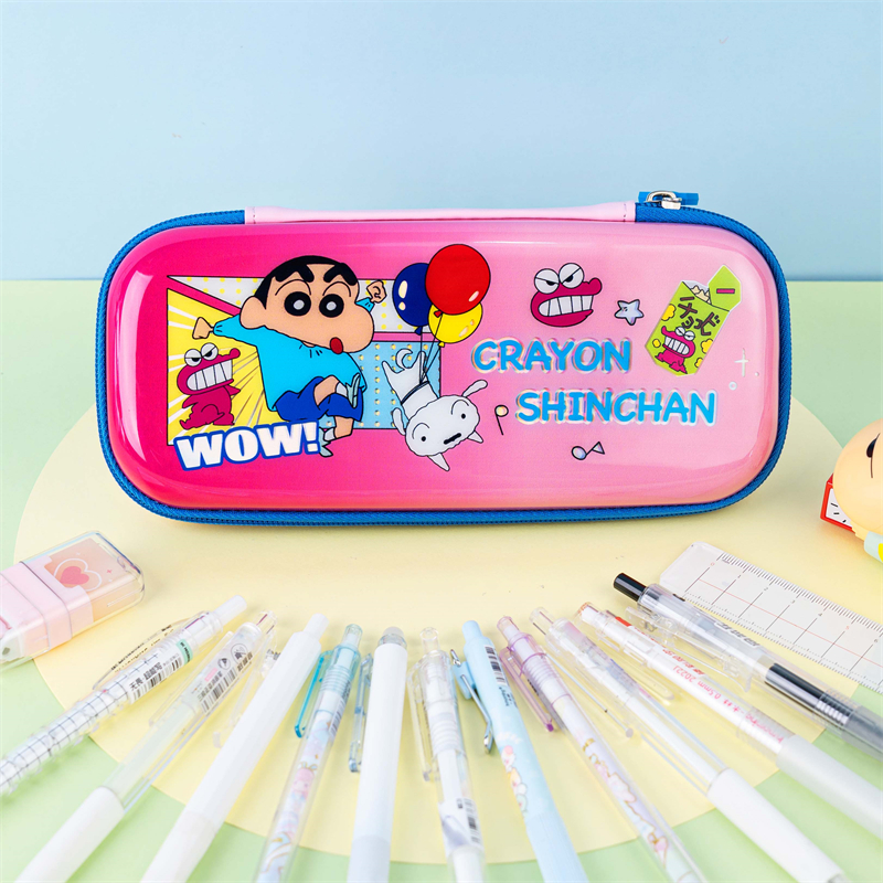 MK-8396 Crayon Shin Chan Bilayer Pencil Case Double-deck Stationery Box Dalawang layer na Pen Bag Multi-functional na Pencil Bag Study Schoolbag (8)