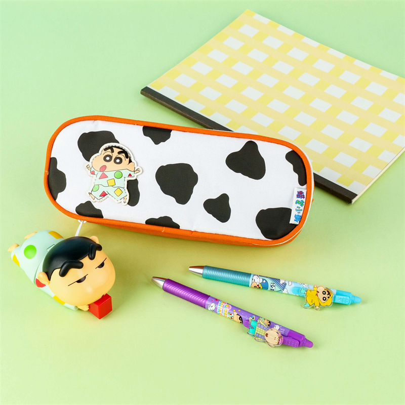 MK-8494 Crayon Shin Chan Ob Txheej Txheej Pencil Hnab Loj Peev Xwm Cwj mem Lub Hnab Canvas Multi-functional Stationery Schoolbag (10)