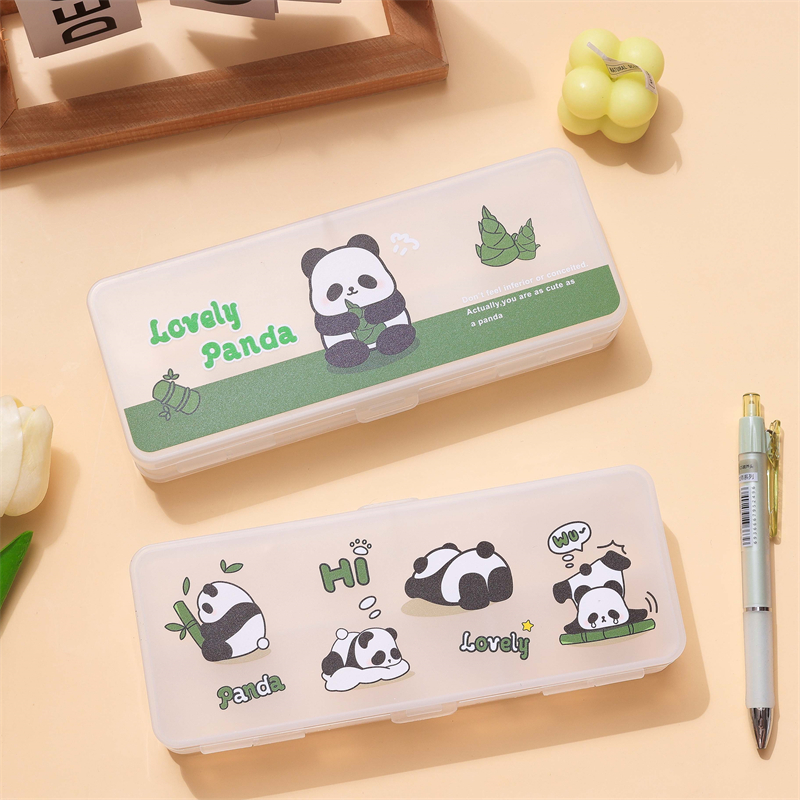 MK-8616 PP Bilayer Pencil Case Dûbeldeck Stationery Box Study Twa lagen Pen Bag Multi-funksjonele Pencil Bag Study Schoolbag (7)