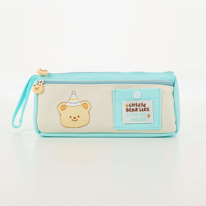 MK-8746 Handheld Double Layer Pencil Bag Big Capacity Pen Bag Canvas Multi-functional Stationery Schoolbag (10)