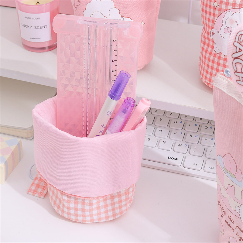 Peach Bunny Multifunktion Bucket Pencil Bag05