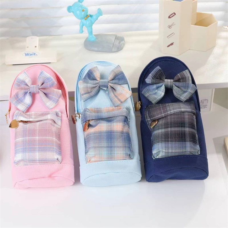 Vertical Plaid Creative Pencil Bag For girls06